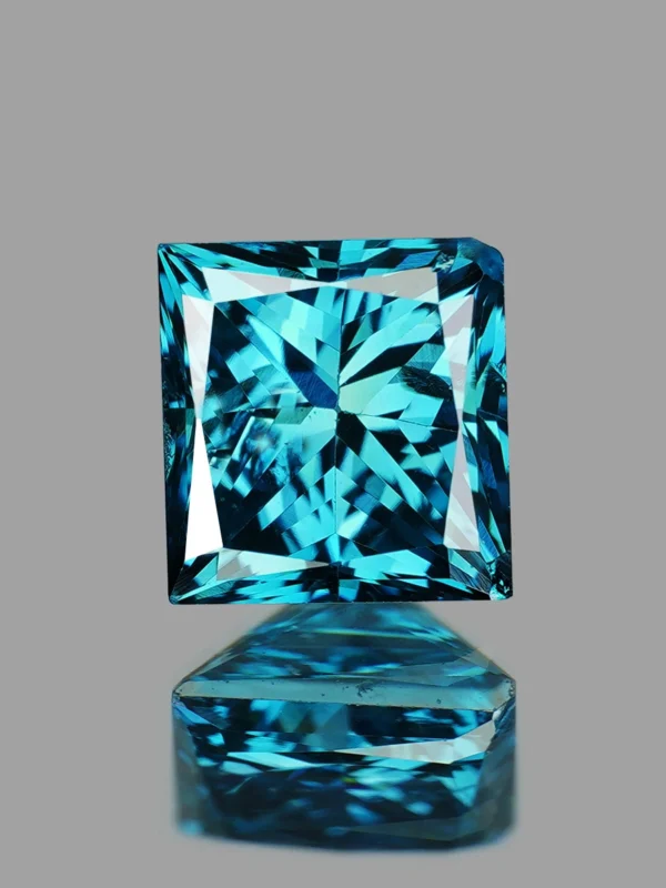 VS Grade Natural Vivid Blue Diamond 0.37 Cts Princess Cut Cut