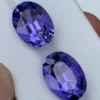24.69 fancy carat Natural Tanzanite pair.