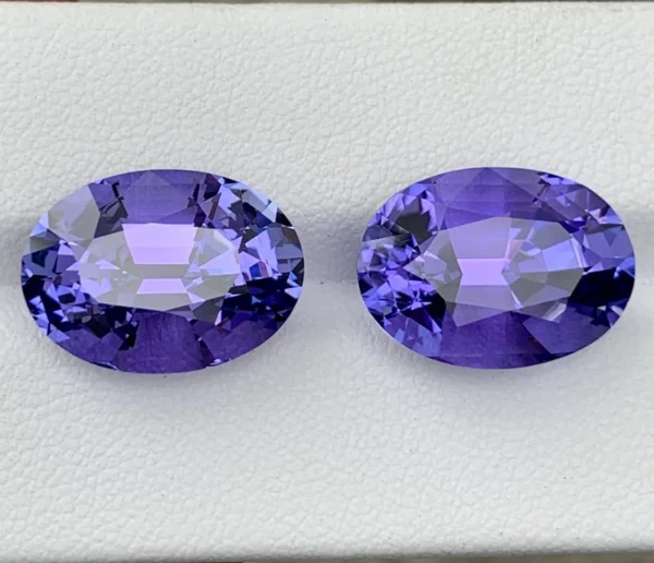 24.69 fancy carat Natural Tanzanite pair.