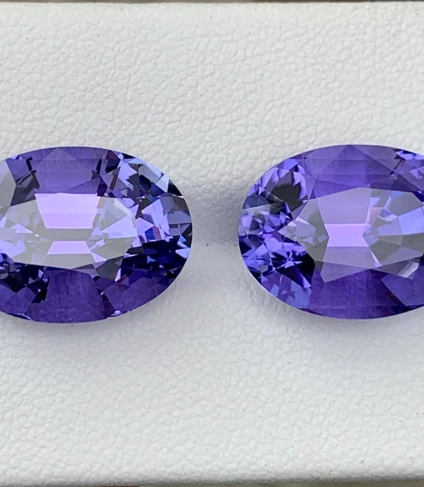 24.69 fancy carat Natural Tanzanite pair.