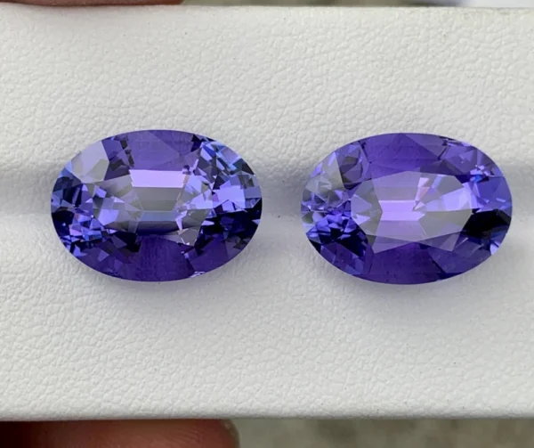 24.69 fancy carat Natural Tanzanite pair.
