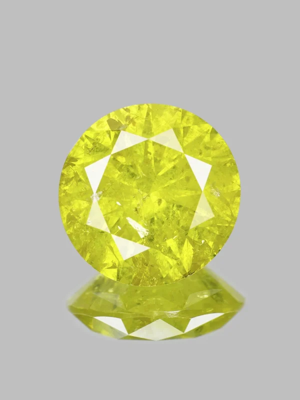Natural Vivid Yellow Diamond 0.91 Cts Round Cut