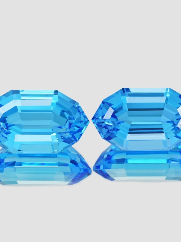 11.83Ct Natural Gorgeous Swiss Blue Topaz Fancy Marquise Precision Cut Pair