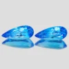 36.00Cts Natural Elegant Swiss Blue Topaz Long Pear Shape Matching Pair